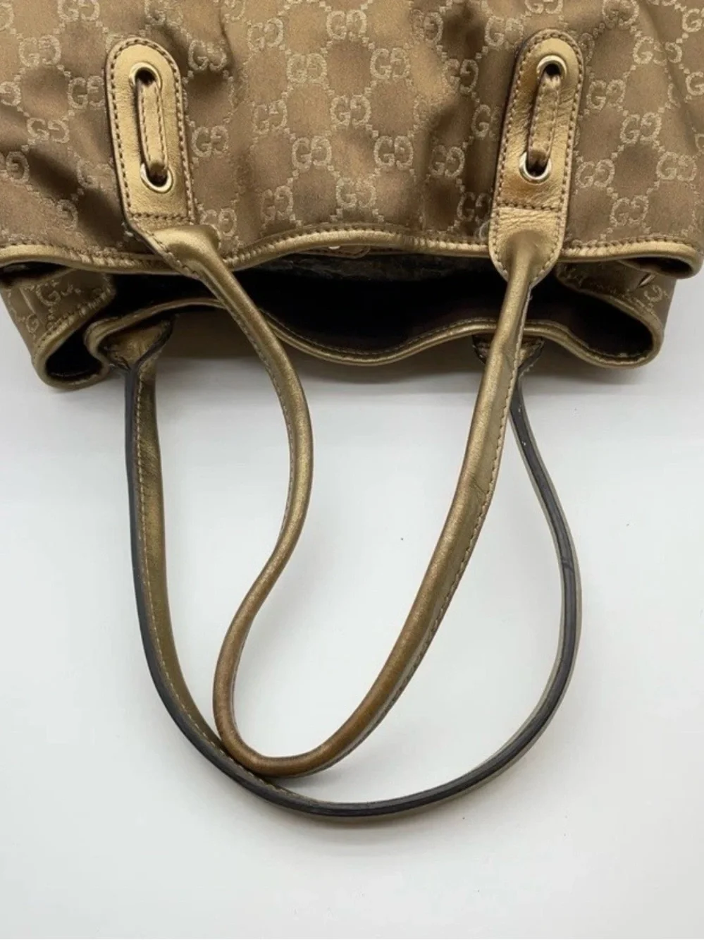 Authentic Gucci Metallic Brown GG Monogram Shoulder Bag - Picture 15 of 16